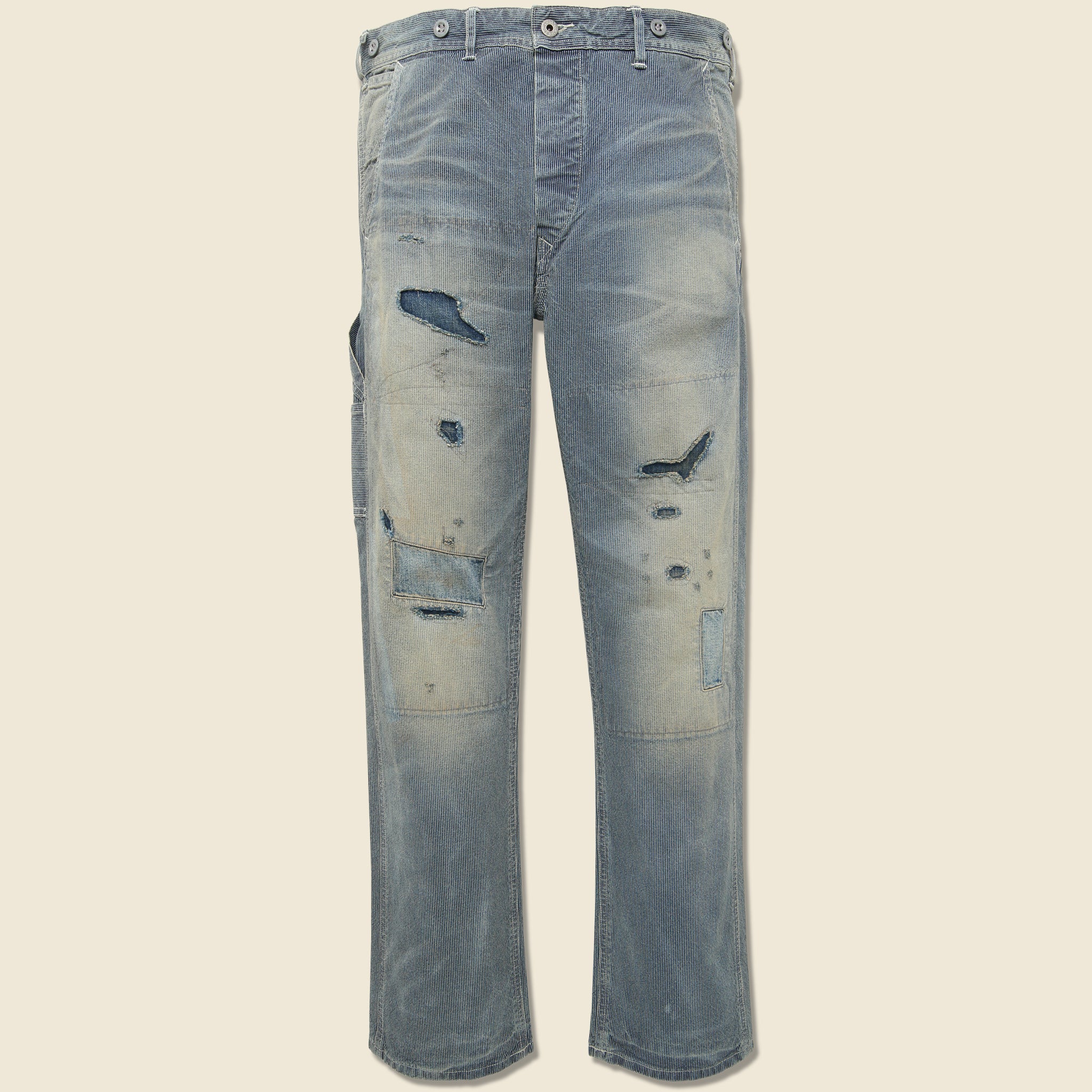 Hopkins Pincheck Carpenter Pant - Repaired Doveton Wash - RRL - STAG Provisions - Pants - Denim