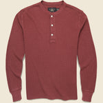Waffle-Knit Henley - Wine - RRL - STAG Provisions - Tops - L/S Knit