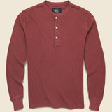 Waffle-Knit Henley - Wine - RRL - STAG Provisions - Tops - L/S Knit
