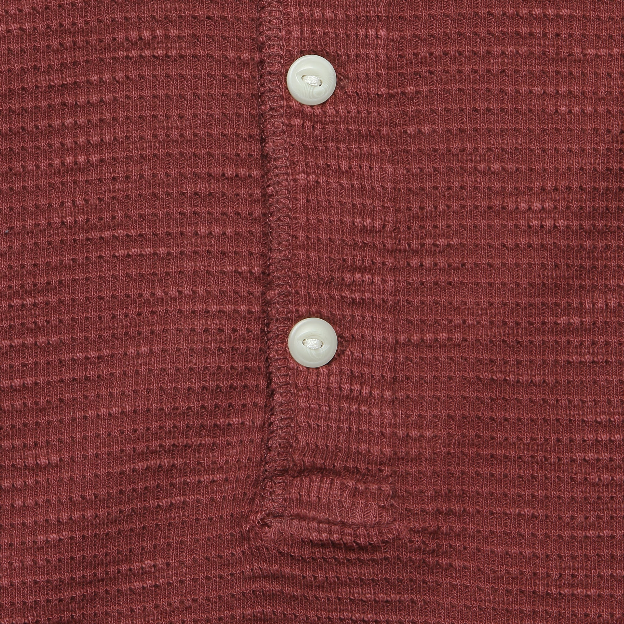 Waffle-Knit Henley - Wine - RRL - STAG Provisions - Tops - L/S Knit