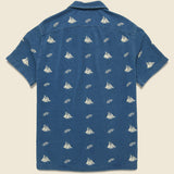 Marshall Embroidered Camp Shirt - Blue - RRL - STAG Provisions - Tops - S/S Woven - Other Pattern