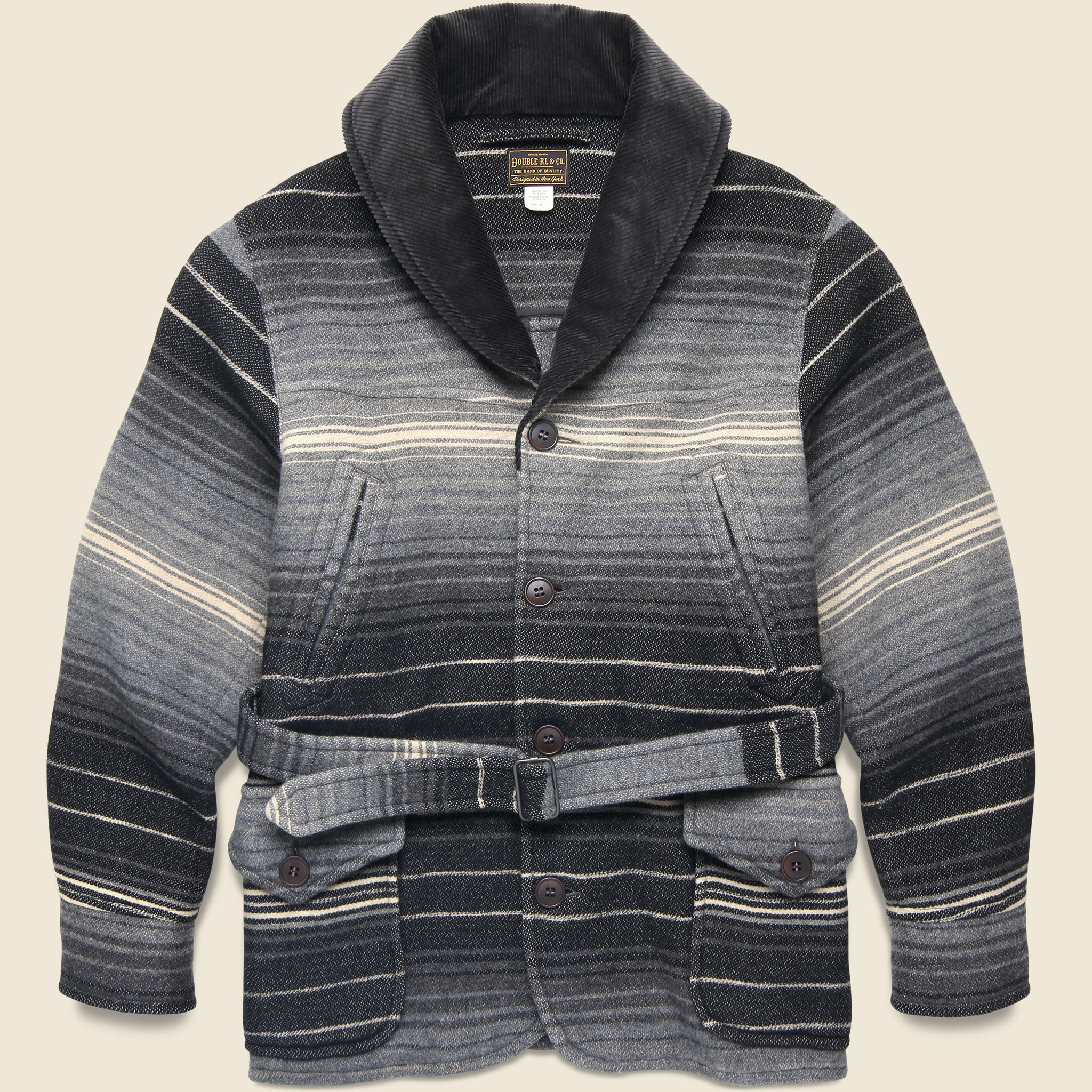 Virgil Jacquard Coat - Black Stripe - RRL - STAG Provisions - Outerwear - Coat / Jacket