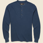 Waffle Knit Henley - Navy Heather - RRL - STAG Provisions - Tops - L/S Knit