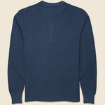 Waffle Knit Henley - Navy Heather - RRL - STAG Provisions - Tops - L/S Knit