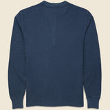 Waffle Knit Henley - Navy Heather - RRL - STAG Provisions - Tops - L/S Knit