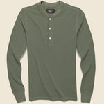 Waffle Knit Henley - Tree Green - RRL - STAG Provisions - Tops - L/S Knit