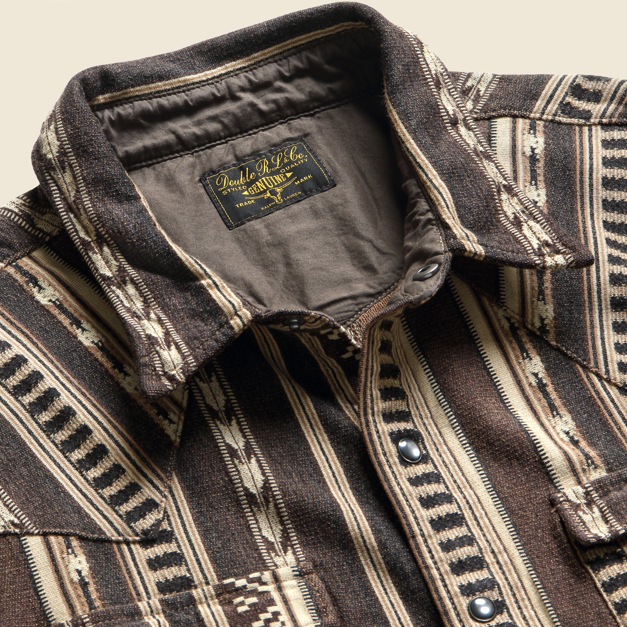 
                          Slim Fit Jacquard Western Shirt - Brown - RRL - STAG Provisions - Tops - L/S Woven - Other Pattern
                        