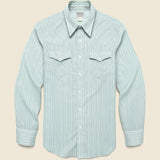 Slim Fit Cowpoke Western Shirt - Blue - RRL - STAG Provisions - Tops - L/S Woven - Other Pattern