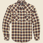 Slim Fit Plaid Western Shirt - Brown - RRL - STAG Provisions - Tops - L/S Woven - Plaid