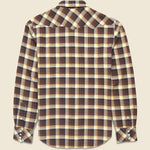 Slim Fit Plaid Western Shirt - Brown - RRL - STAG Provisions - Tops - L/S Woven - Plaid