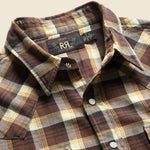 Slim Fit Plaid Western Shirt - Brown - RRL - STAG Provisions - Tops - L/S Woven - Plaid
