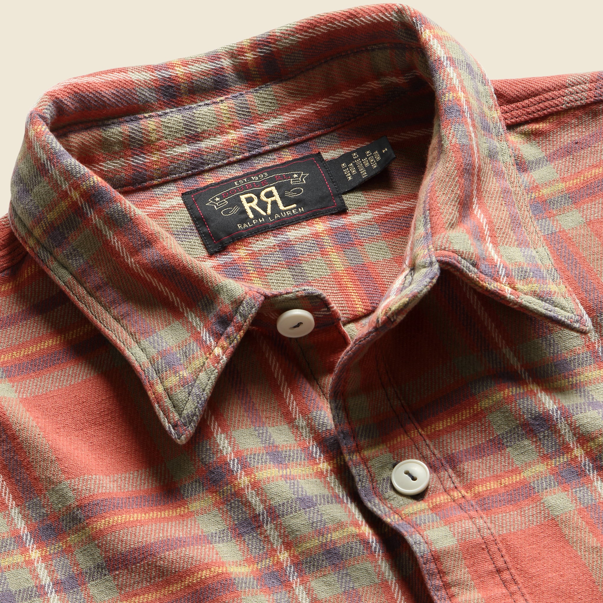
                          Farrell Workshirt - Red - RRL - STAG Provisions - Tops - L/S Woven - Plaid
                        