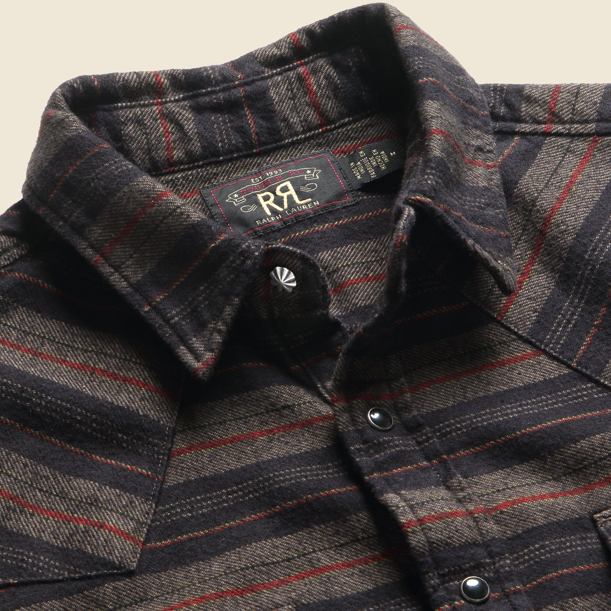 
                          Slim Fit Striped Western Shirt - Navy - RRL - STAG Provisions - Tops - L/S Woven - Stripe
                        