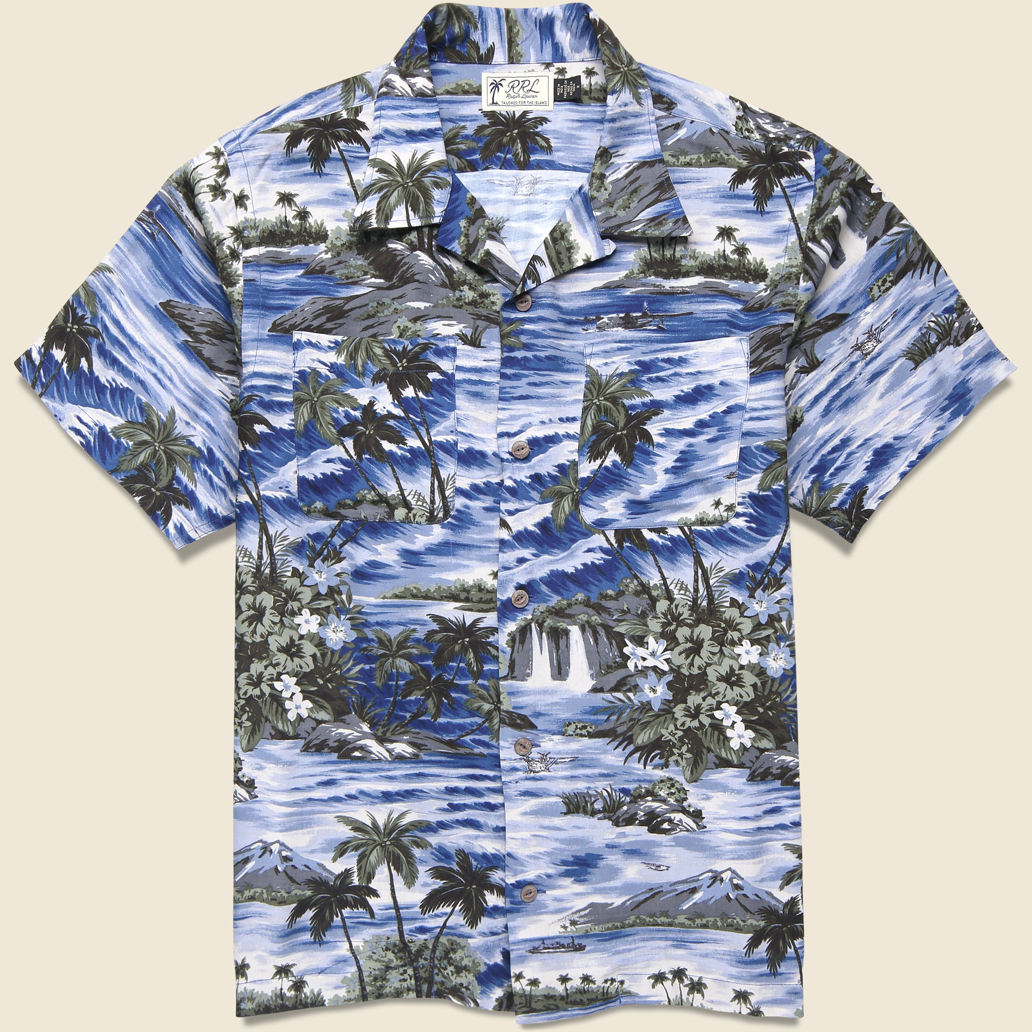 Aloha Camp Shirt - Blue - RRL - STAG Provisions - Tops - S/S Woven - Other Pattern