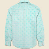 Slim Fit Seersucker Western Shirt - Turquoise - RRL - STAG Provisions - Tops - L/S Woven - Other Pattern