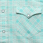 Slim Fit Seersucker Western Shirt - Turquoise - RRL - STAG Provisions - Tops - L/S Woven - Other Pattern