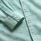 Slim Fit Seersucker Western Shirt - Turquoise - RRL - STAG Provisions - Tops - L/S Woven - Other Pattern