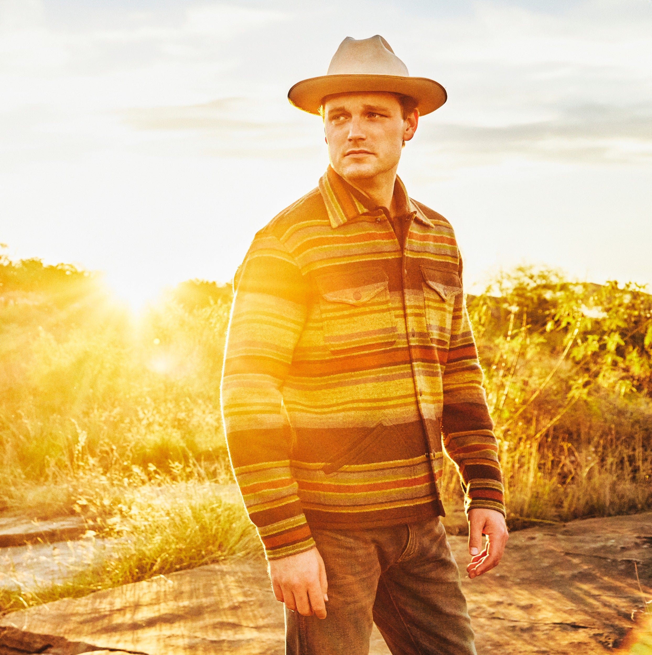 
                          Striped Jacquard Sweater Shirt - Multi - RRL - STAG Provisions - Tops - Sweater
                        