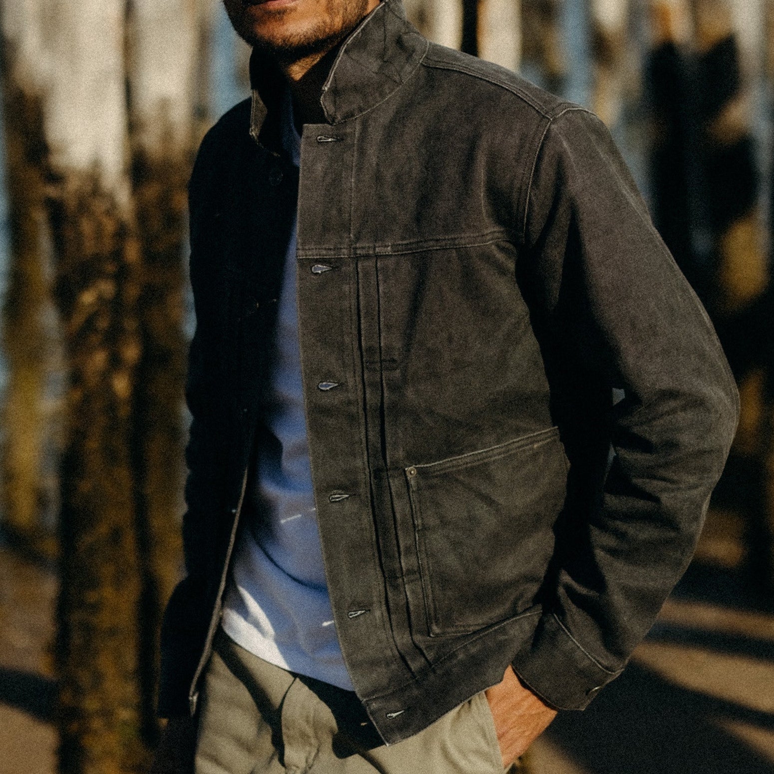 
                          Ryder Jacket - Coal Chipped Canvas - Taylor Stitch - STAG Provisions - Outerwear - Coat / Jacket
                        