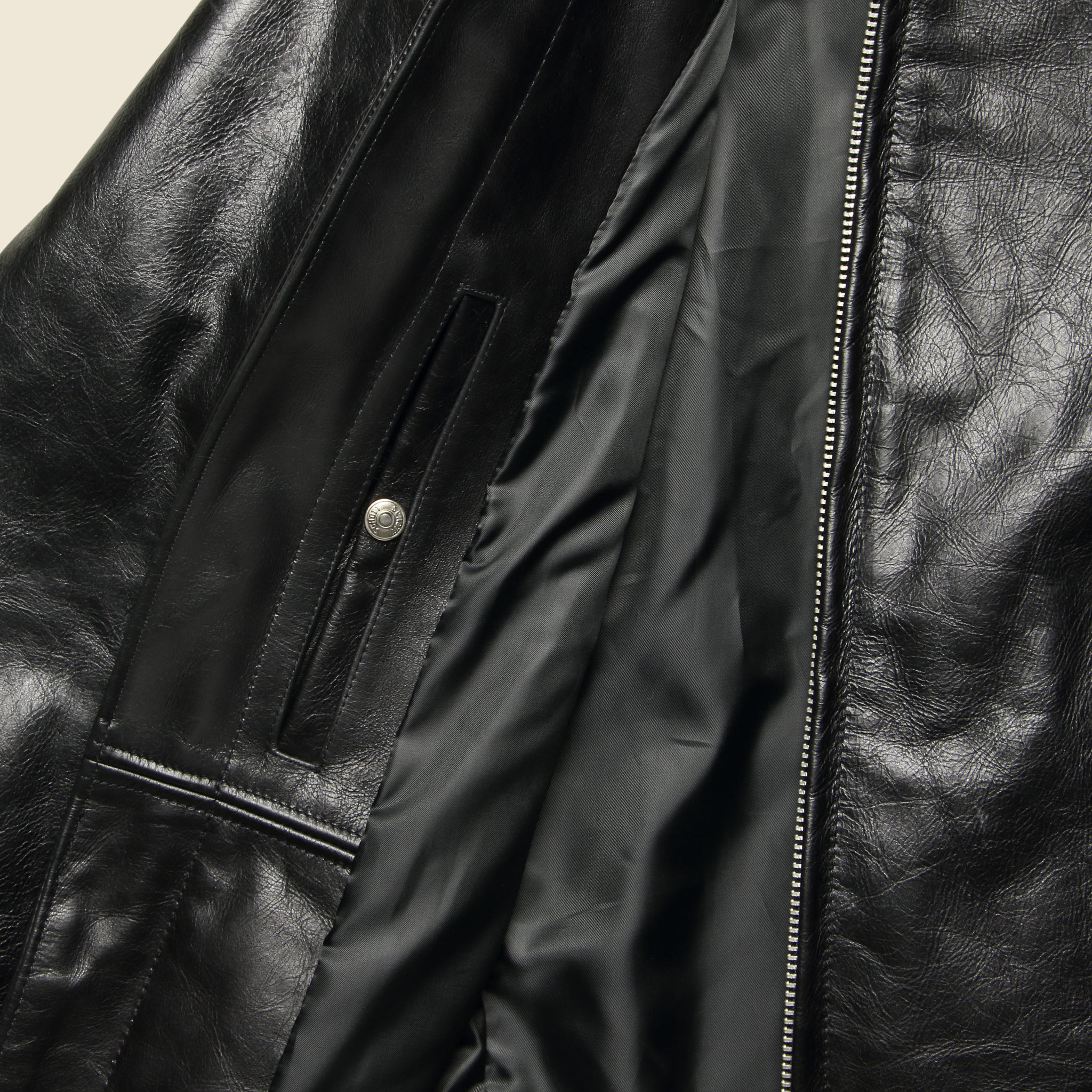 
                          Cafe Racer Jacket - Black Leather - Schott - STAG Provisions - Outerwear - Coat / Jacket
                        