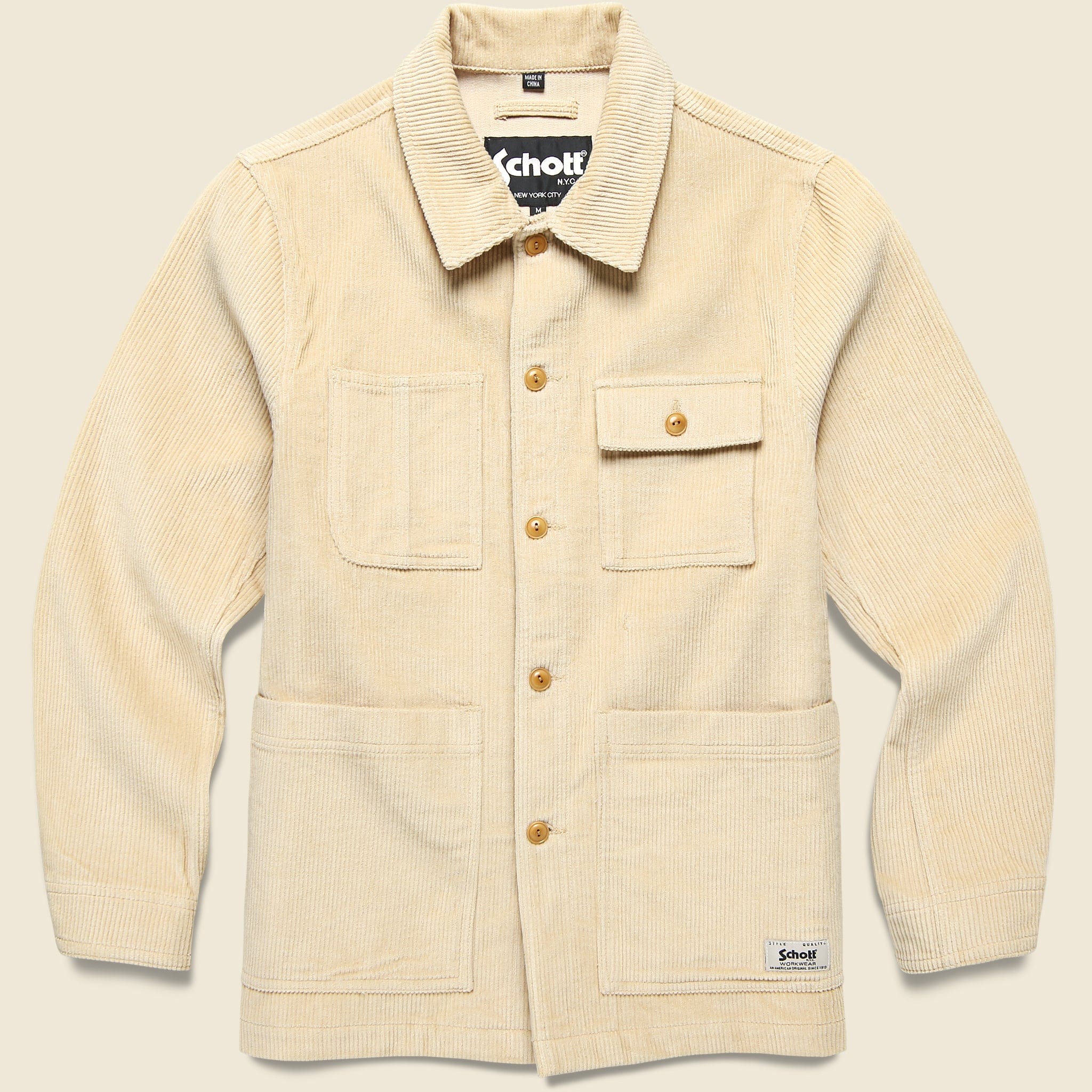 Wale Corduroy Chore Jacket - Off White - Schott - STAG Provisions - Outerwear - Shirt Jacket