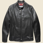 Pebbled Cowhide Caf√© Racer Jacket - Black - Schott - STAG Provisions - Outerwear - Coat / Jacket