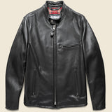 Pebbled Cowhide Caf√© Racer Jacket - Black - Schott - STAG Provisions - Outerwear - Coat / Jacket