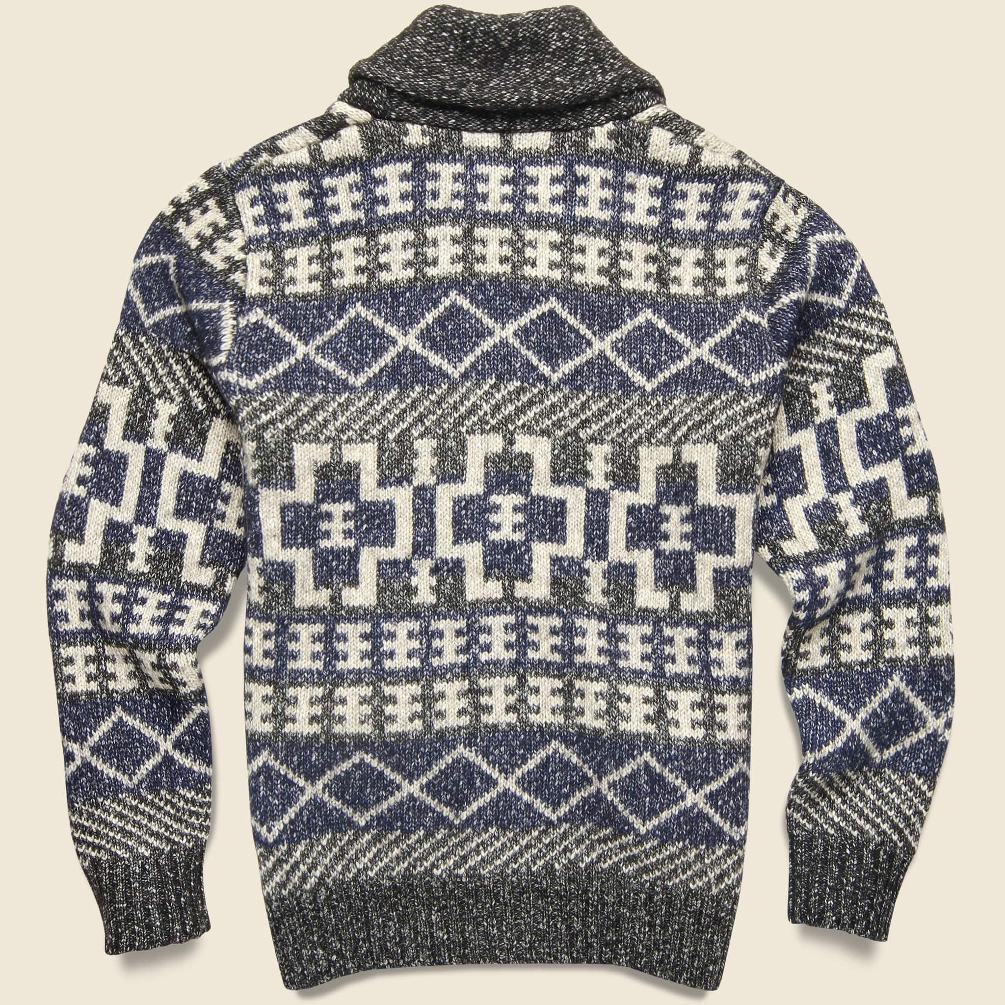 
                          Southwestern Shawl Cardigan - Black/Blue/White - Schott - STAG Provisions - Tops - Sweater
                        