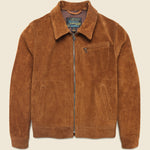 Suede Unlined Trucker Jacket - Saddle - Schott - STAG Provisions - Outerwear - Coat / Jacket