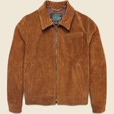 Suede Unlined Trucker Jacket - Saddle - Schott - STAG Provisions - Outerwear - Coat / Jacket
