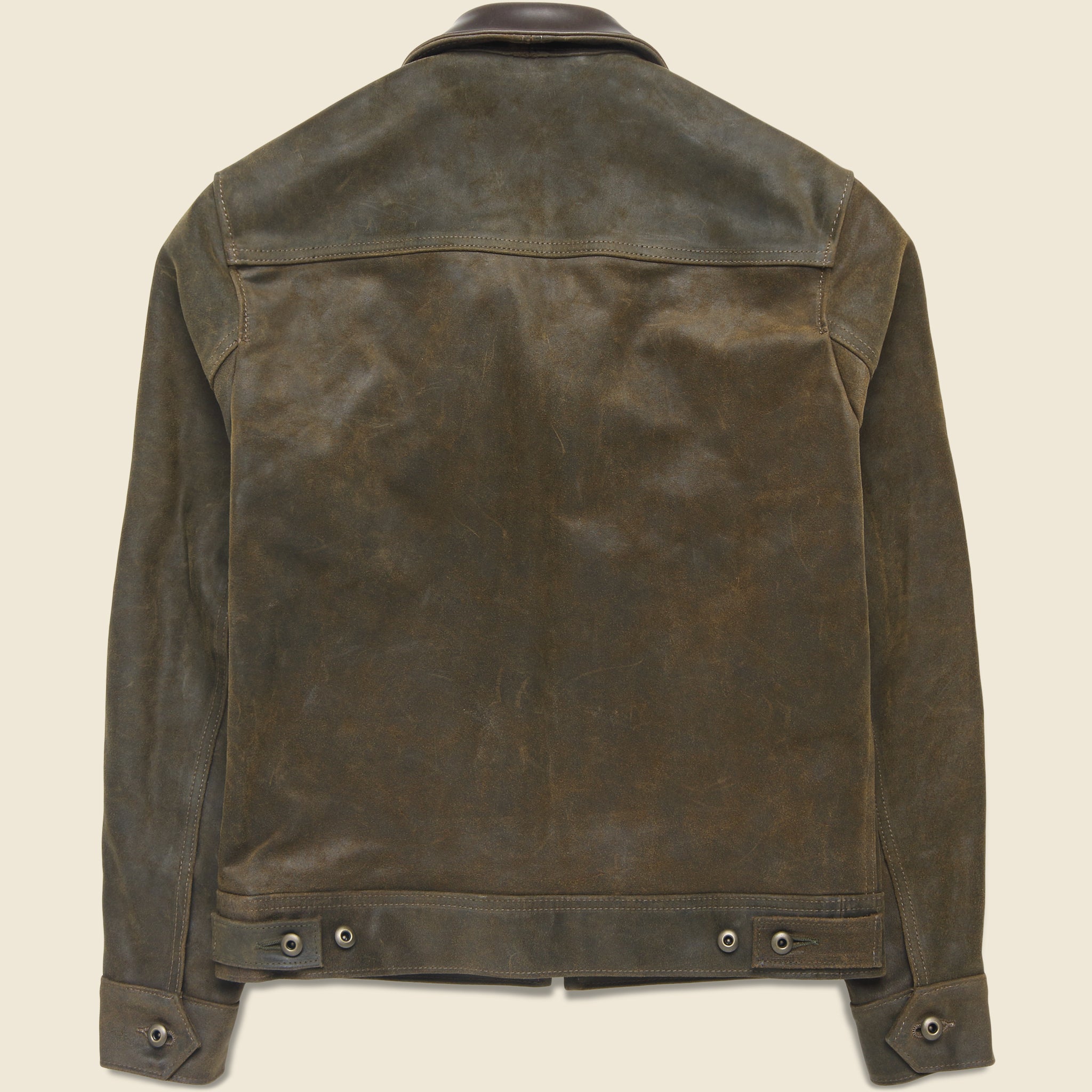 Texas Steerhide Roughout Suede Mechanic Jacket - Olive - Schott - STAG Provisions - Outerwear - Coat / Jacket