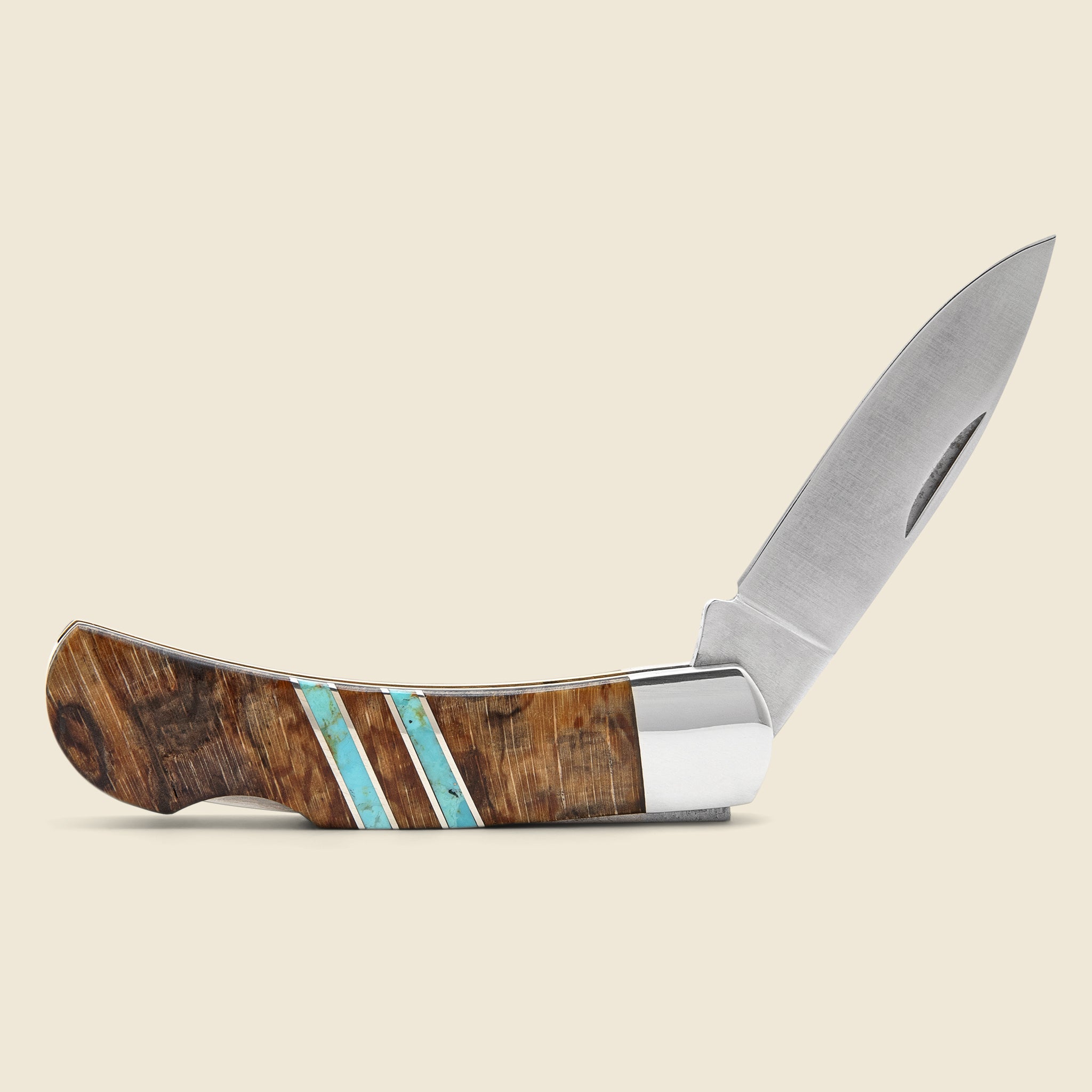 3-Inch Lock-Back Knife - Spalted Beech/Turquoise - Home - STAG Provisions - Home - Bar & Entertaining - Barware