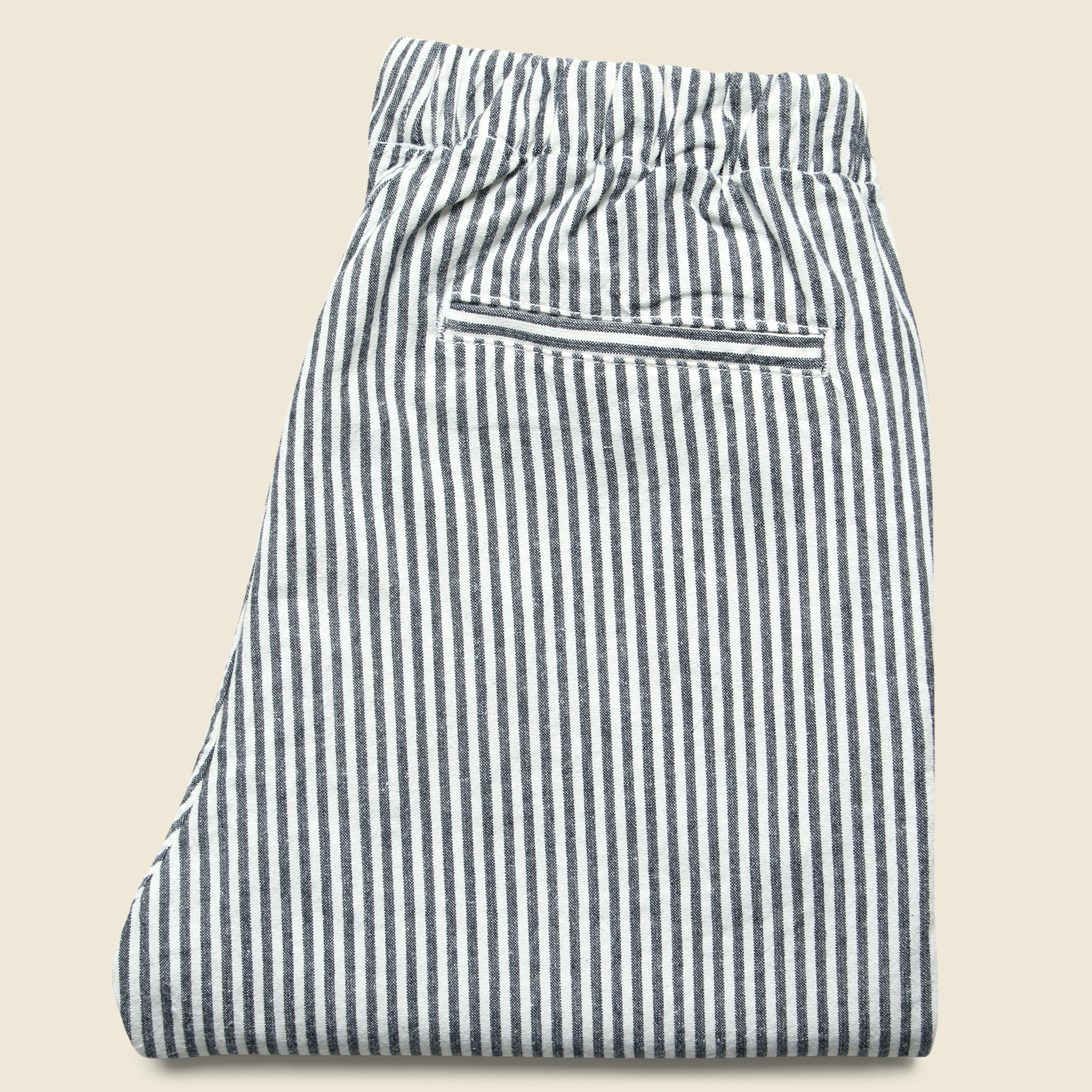 Hemp Stripe Easy Chino - Natural/Navy - Save Khaki - STAG Provisions - Pants - Twill