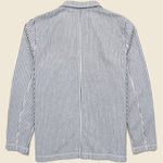 Hemp Stripe Blazer - Natural/Navy - Save Khaki - STAG Provisions - Outerwear - Shirt Jacket