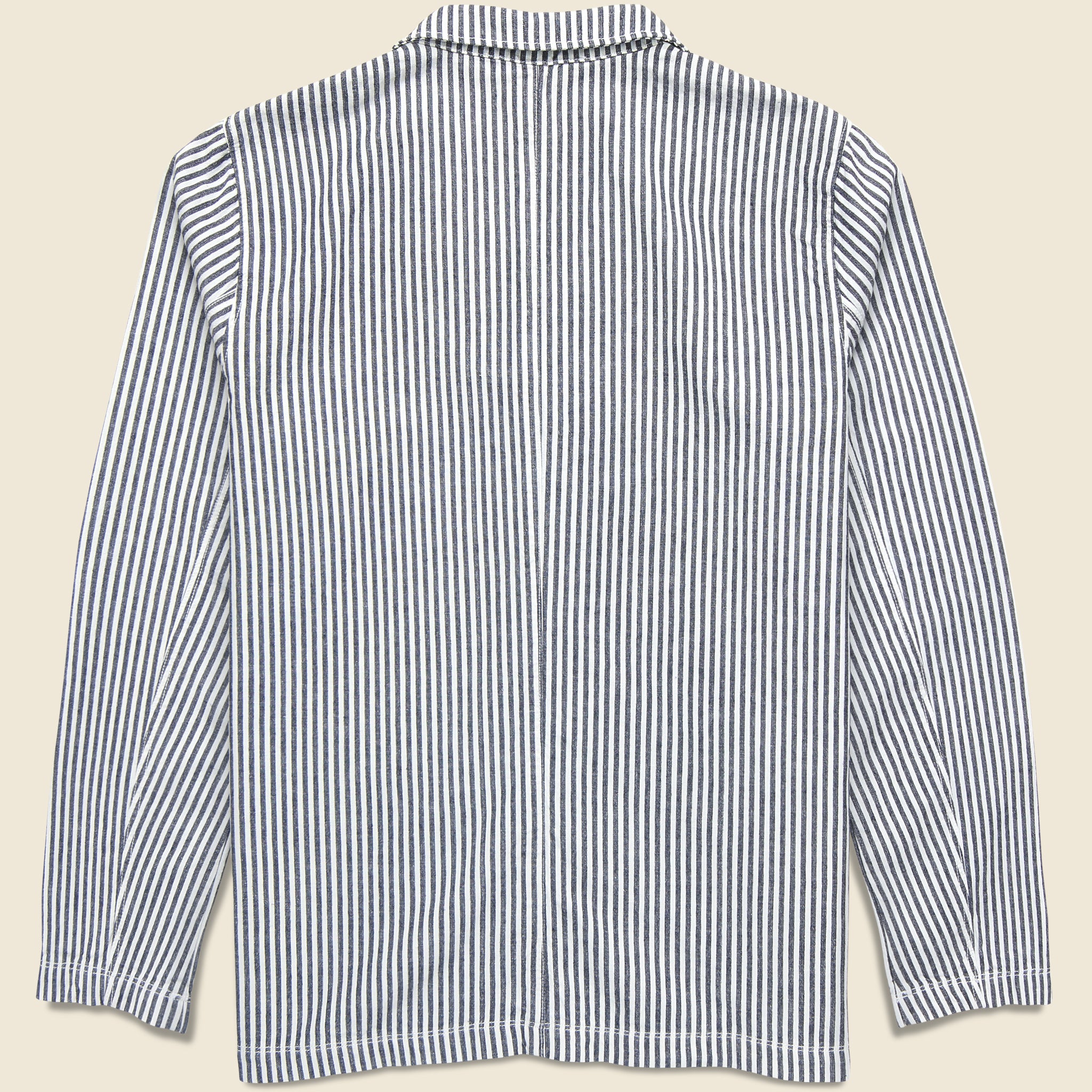 Hemp Stripe Blazer - Natural/Navy - Save Khaki - STAG Provisions - Outerwear - Shirt Jacket