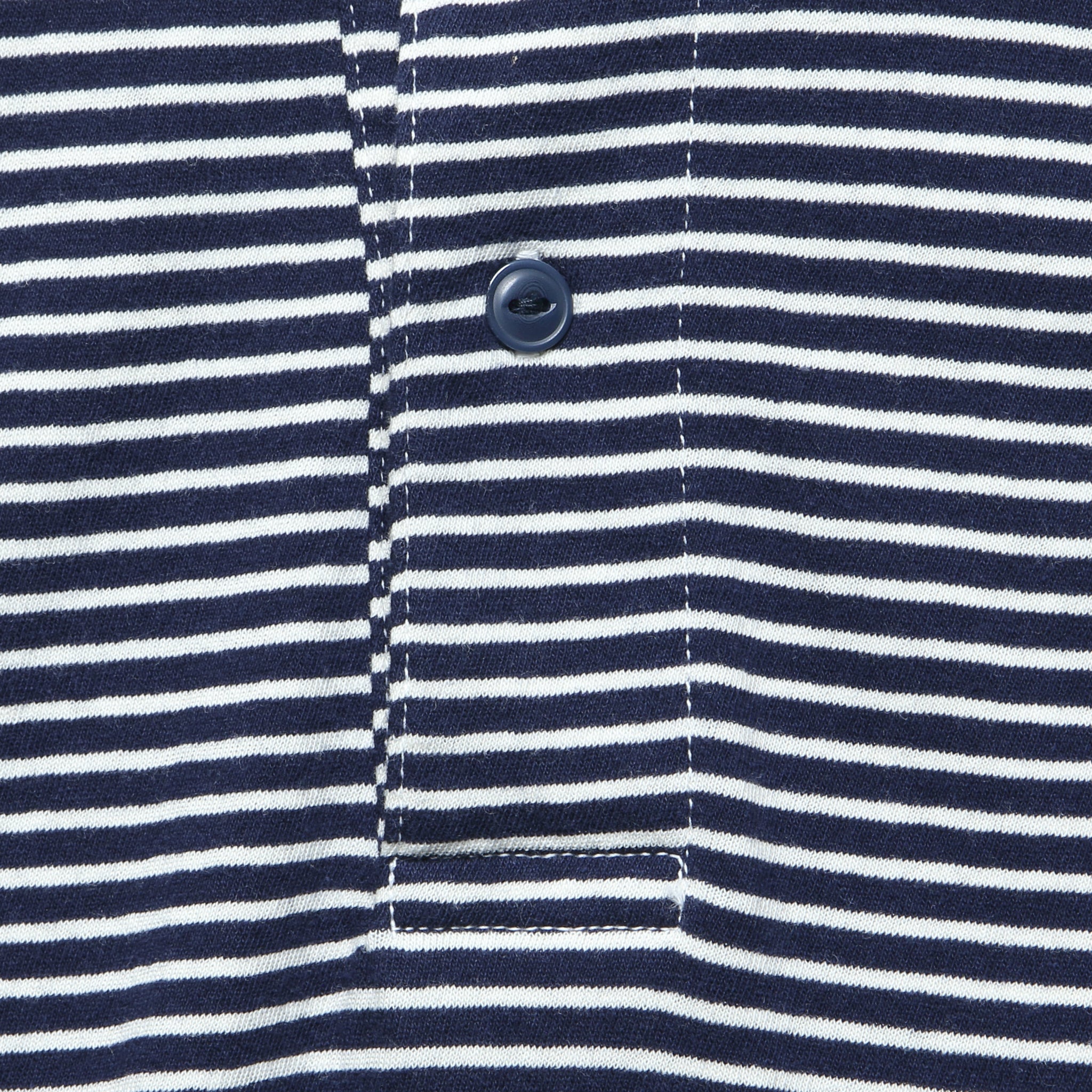 
                          Yarn Dye Jersey Polo - White/Navy - Save Khaki - STAG Provisions - Tops - S/S Knit
                        