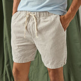 6" Hemp Stripe Easy Shorts - Natural/Grey - Save Khaki - STAG Provisions - Shorts - Lounge