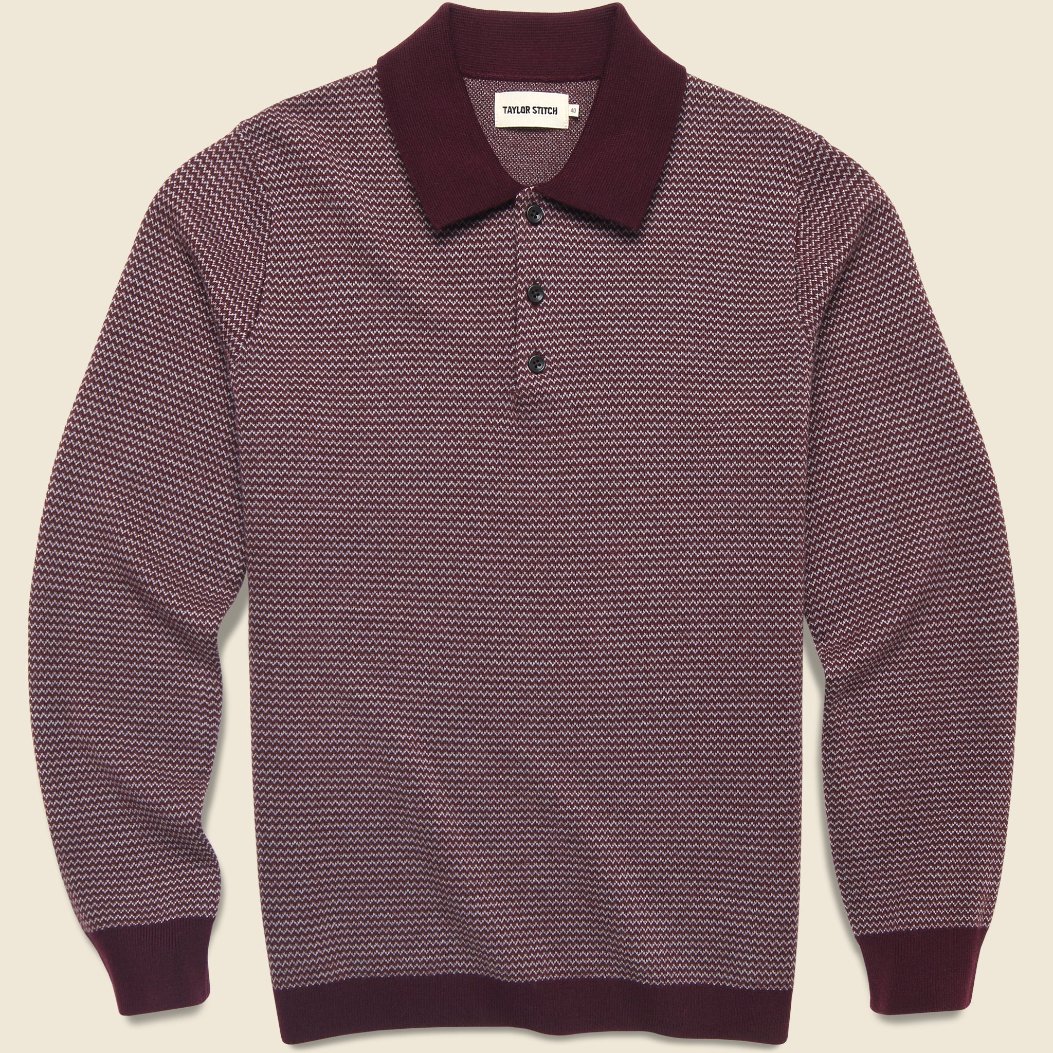 Newton Sweater Polo - Burgundy Birdseye