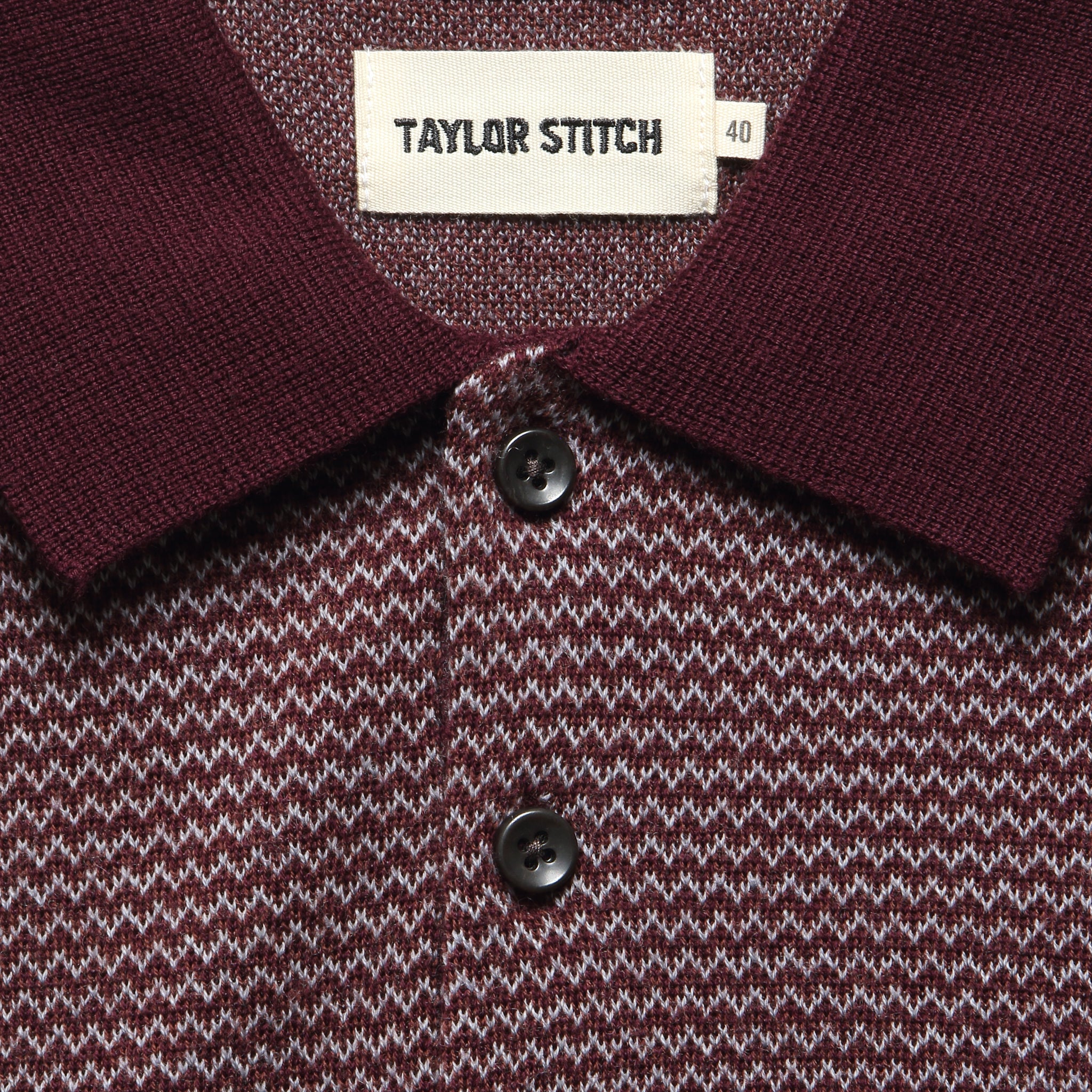 
                          Newton Sweater Polo - Burgundy Birdseye - Taylor Stitch - STAG Provisions - Tops - Sweater
                        