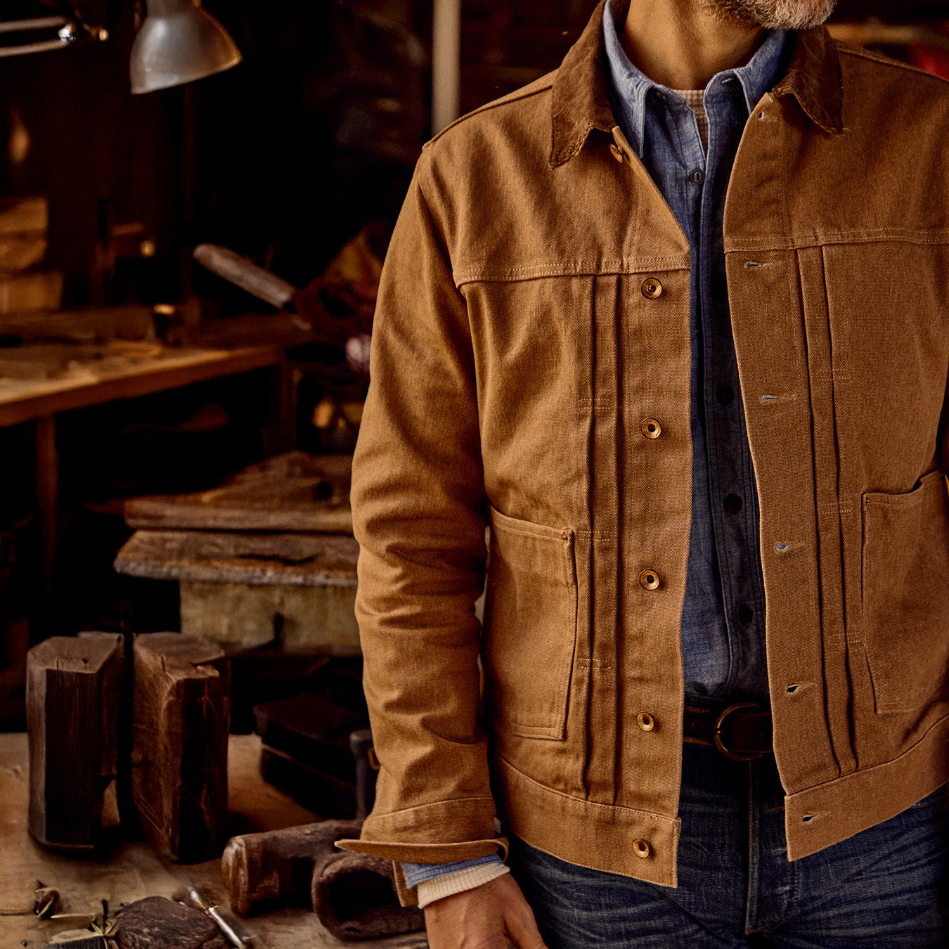 
                          Ryder Jacket - Tobacco Chipped Canvas - Taylor Stitch - STAG Provisions - Outerwear - Coat / Jacket
                        