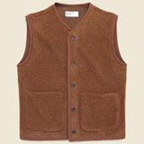 Alvar Fleece Lancaster Gilet - Cumin - Universal Works - STAG Provisions - Outerwear - Vest