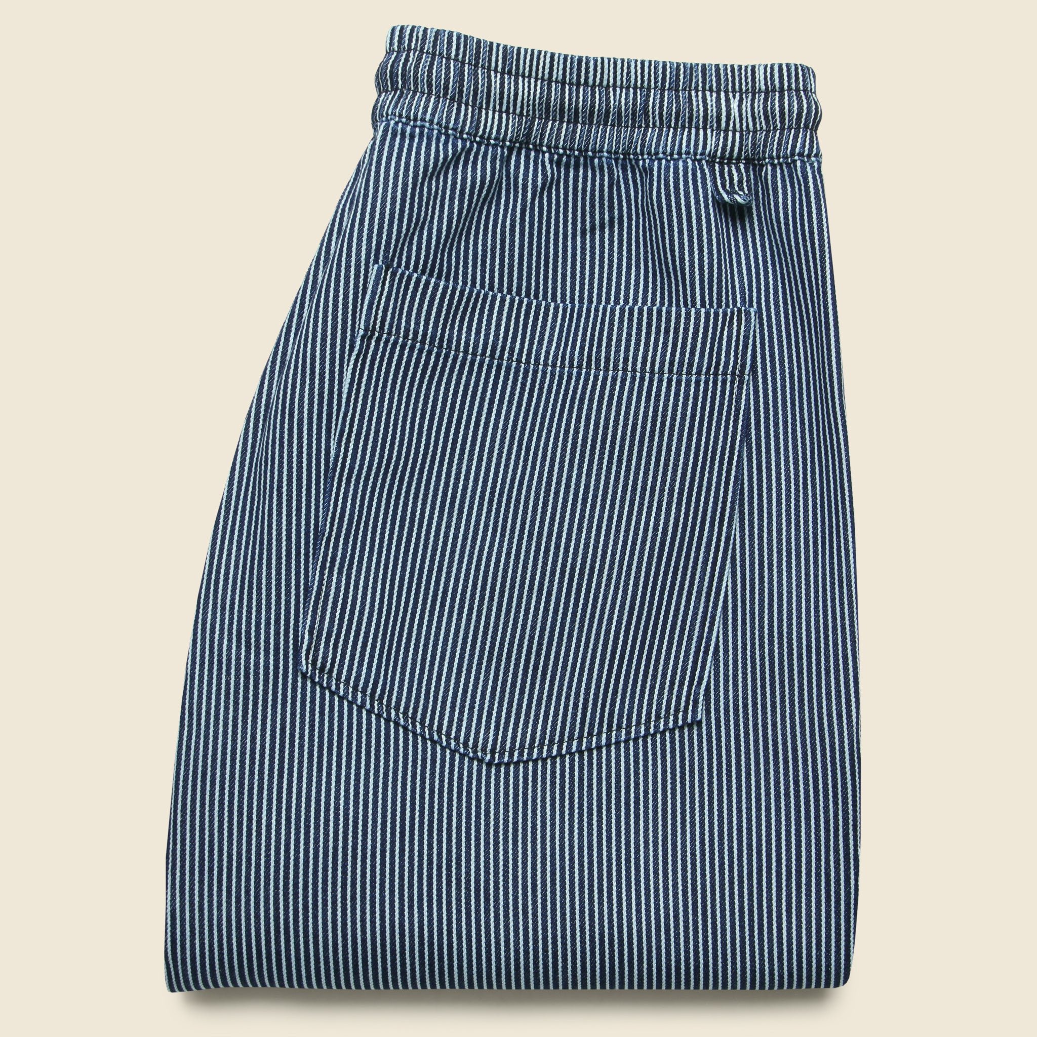 
                          Hi-Water Trouser - Hickory Stripe Indigo - Universal Works - STAG Provisions - Pants - Twill
                        
