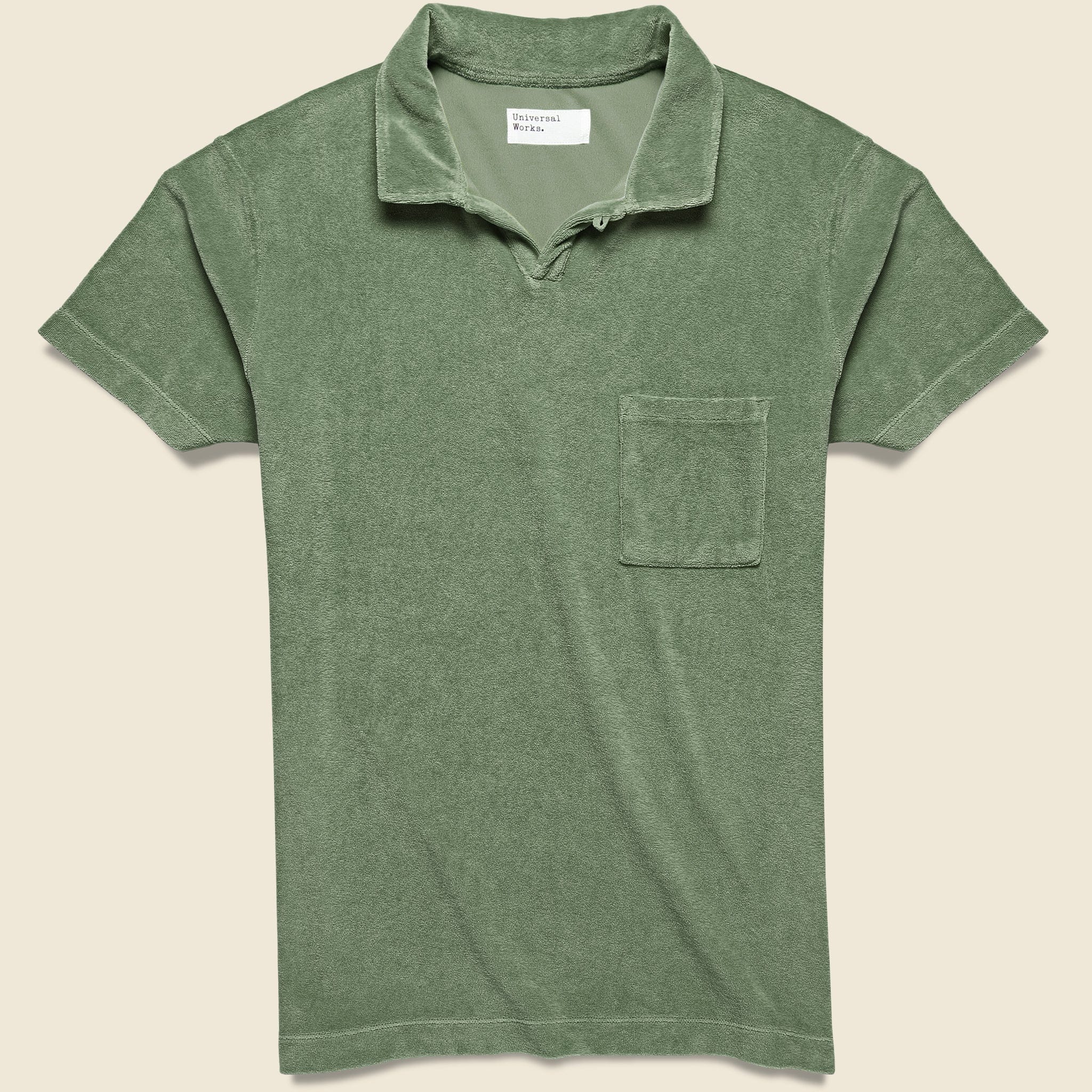 Terry Fleece Vacation Polo - Birch - Universal Works - STAG Provisions - Tops - S/S Knit