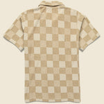 Terry Checkerboard Vacation Polo - Sand - Universal Works - STAG Provisions - Tops - S/S Knit