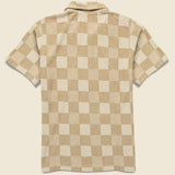 Terry Checkerboard Vacation Polo - Sand - Universal Works - STAG Provisions - Tops - S/S Knit