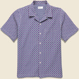 Tile Road Shirt - Navy/Pink/White - Universal Works - STAG Provisions - Tops - S/S Woven - Other Pattern