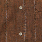 Stripe Linen Road Shirt - Brown - Universal Works - STAG Provisions - Tops - S/S Woven - Stripe