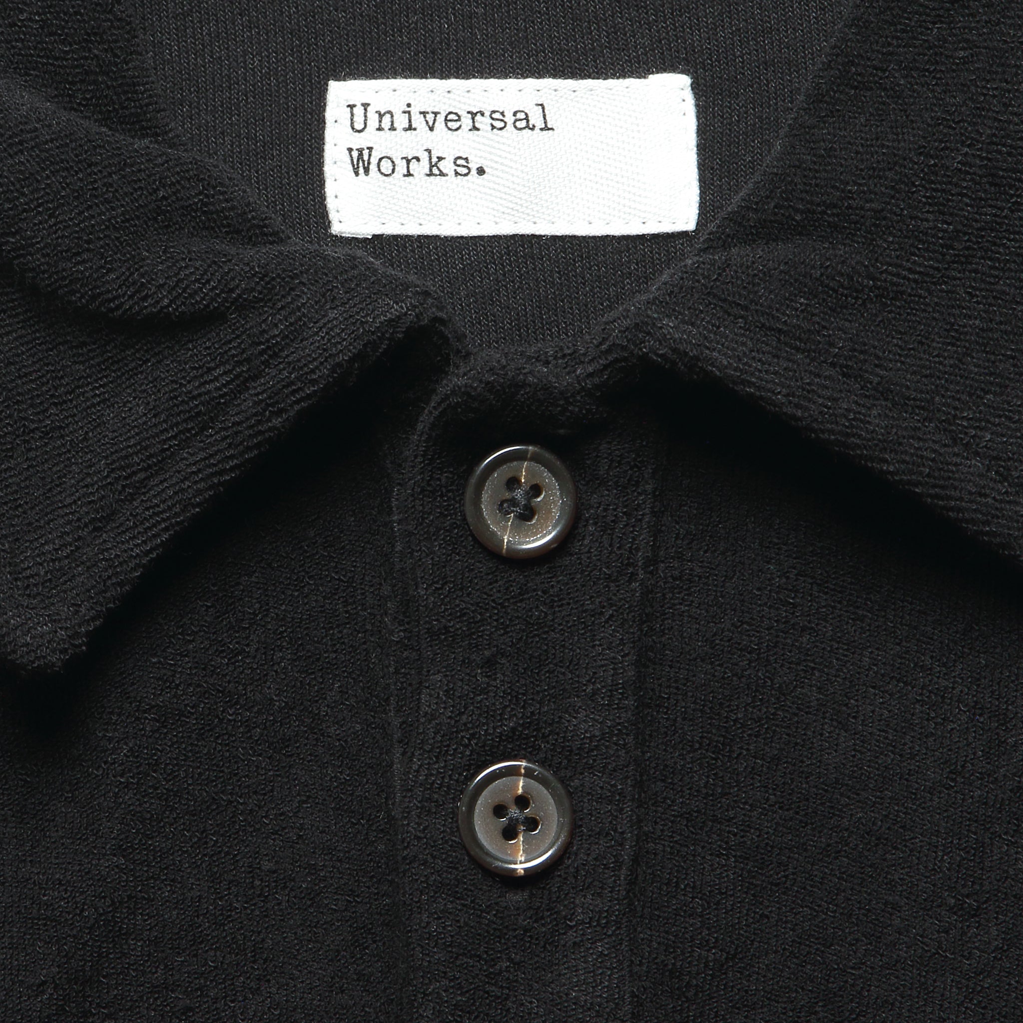 Newlyn Terry Polo - Black - Universal Works - STAG Provisions - Tops - S/S Knit