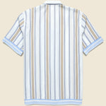Dean Stripe Road Shirt - Blue/Sand - Universal Works - STAG Provisions - Tops - S/S Woven - Stripe