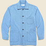 Herringbone Bakers Overshirt - Washed Indigo - Universal Works - STAG Provisions - Outerwear - Shirt Jacket